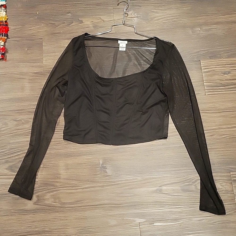 Rue 21 Sheer Mesh Corset Like Blouse